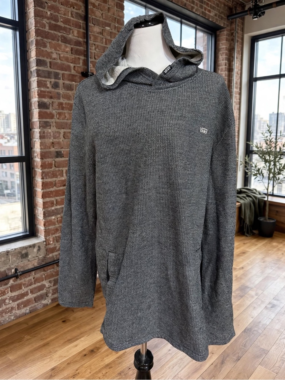 Vans Men’s Heather Gray Knit Hooded Pullover